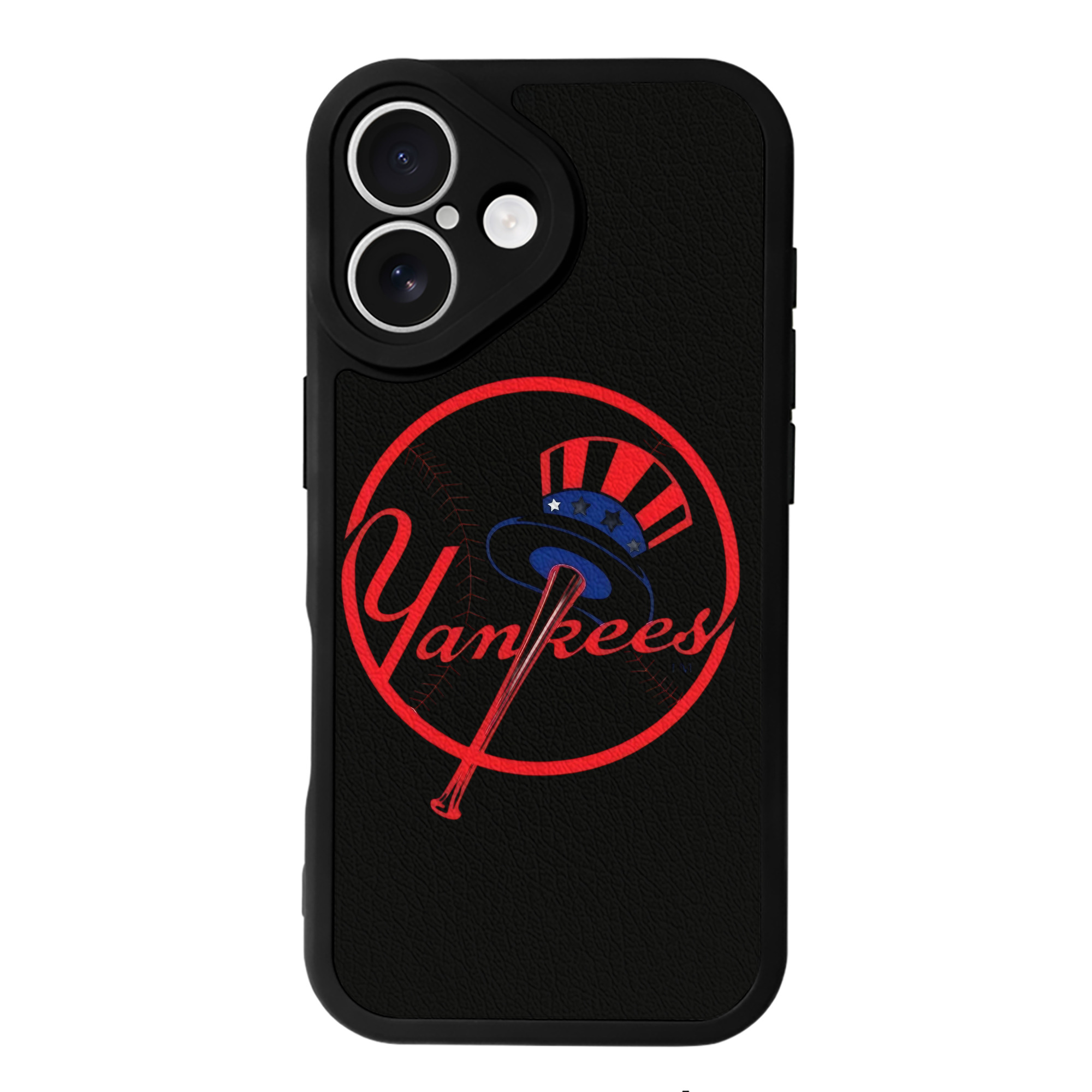 New York Yankees Logo IPhone 16 Silicone Leather Case – UV Print, Lambskin Texture – Perfect Fit, Wireless Charging Compatible, Scratch Resistant, Precise Cutouts – Stylish Protection For IPhone 16